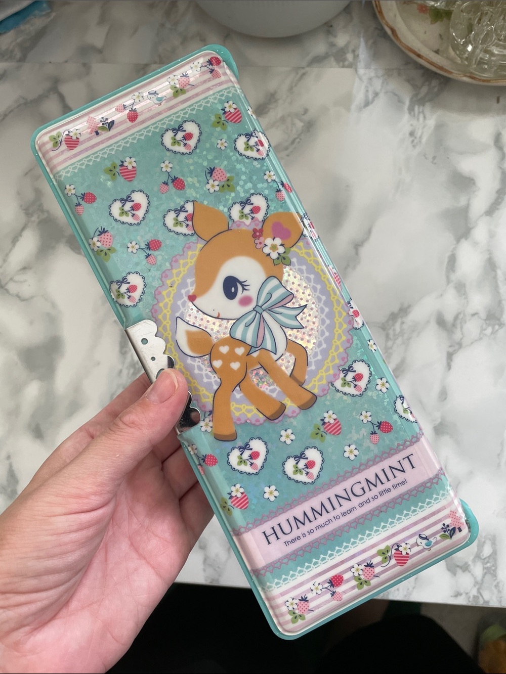 RARE Sanrio HUMMINGMINT two sided pencil case - USED AS IS!